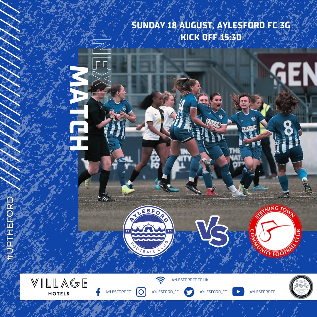 AylesfordLFC's tweet photo. Matchday 🔵 ⚪️ 

First one of the season as we begin the league campaign ⚽️

🏆 @LSEWomensFl 
🆚️ @stcfcwomen 
🏟 @aylesford_fc 
⚽️ 3:30 KO
🎟 £5 adults, £3 over 65 &amp; 5-16

#UpTheFord https://t.co/lg9LBlwGCE