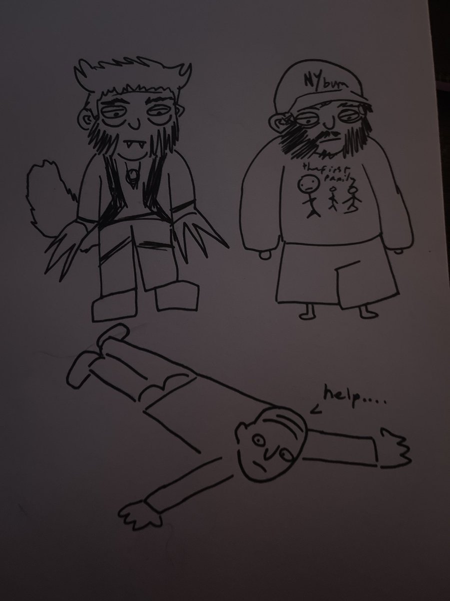 jessefartman's tweet photo. hai guys so sorry i havent been active :3 ill try post in the next week however art block is killing me... have some really bad doodles i did for my friends though :3 https://t.co/Lm3Bn3651c