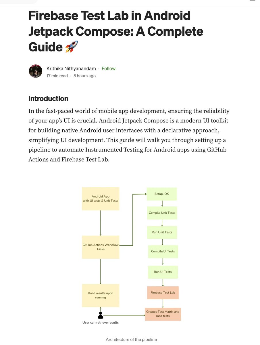 androiddevnotes's tweet photo. UI Testing with GitHub Actions and Firebase Test Lab in Android Jetpack Compose: A Complete Guide
(https://t.co/xW8mFtoPtH) https://t.co/oqNQ3VMZkZ