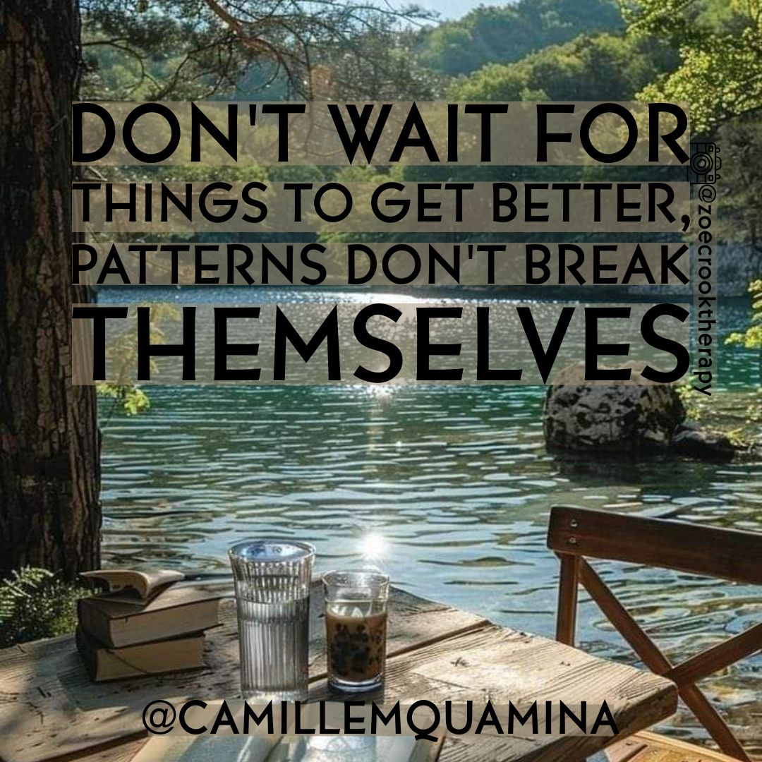 camillemquamina's tweet photo. The statement "patterns don’t break themselves" emphasizes the necessity of active participation in the process of change. Waiting idly for things to improve without taking action can lead to stagnation and frustration. ✨

#internallocusofcontrol #selfempowerment #empowerment https://t.co/EcjoAd1Qa8