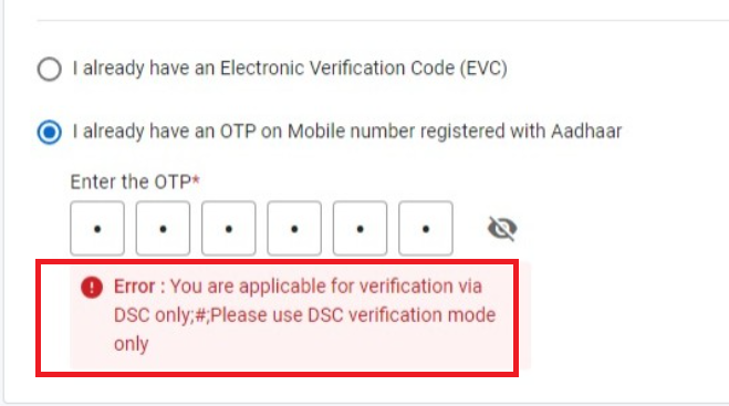 AbhasHalakhandi's tweet photo. Audited ITRs can now be filed with EVC/Aadhar OTP (without using DSC)in case of Individual & HUF assessee after amendment in Rule 12(3)!!

However, in E-verify later mode, system is only allowing to file ITR using DSC & not through EVC. Request @IncomeTaxIndia to look into this technical issue and resolve.

Attention Professionals 
Please ensure to directly E-Verify such ITR using OTP & avoid using option of 'e-verify later' till the issue gets resolved  

#Taxaudits PostNo.6