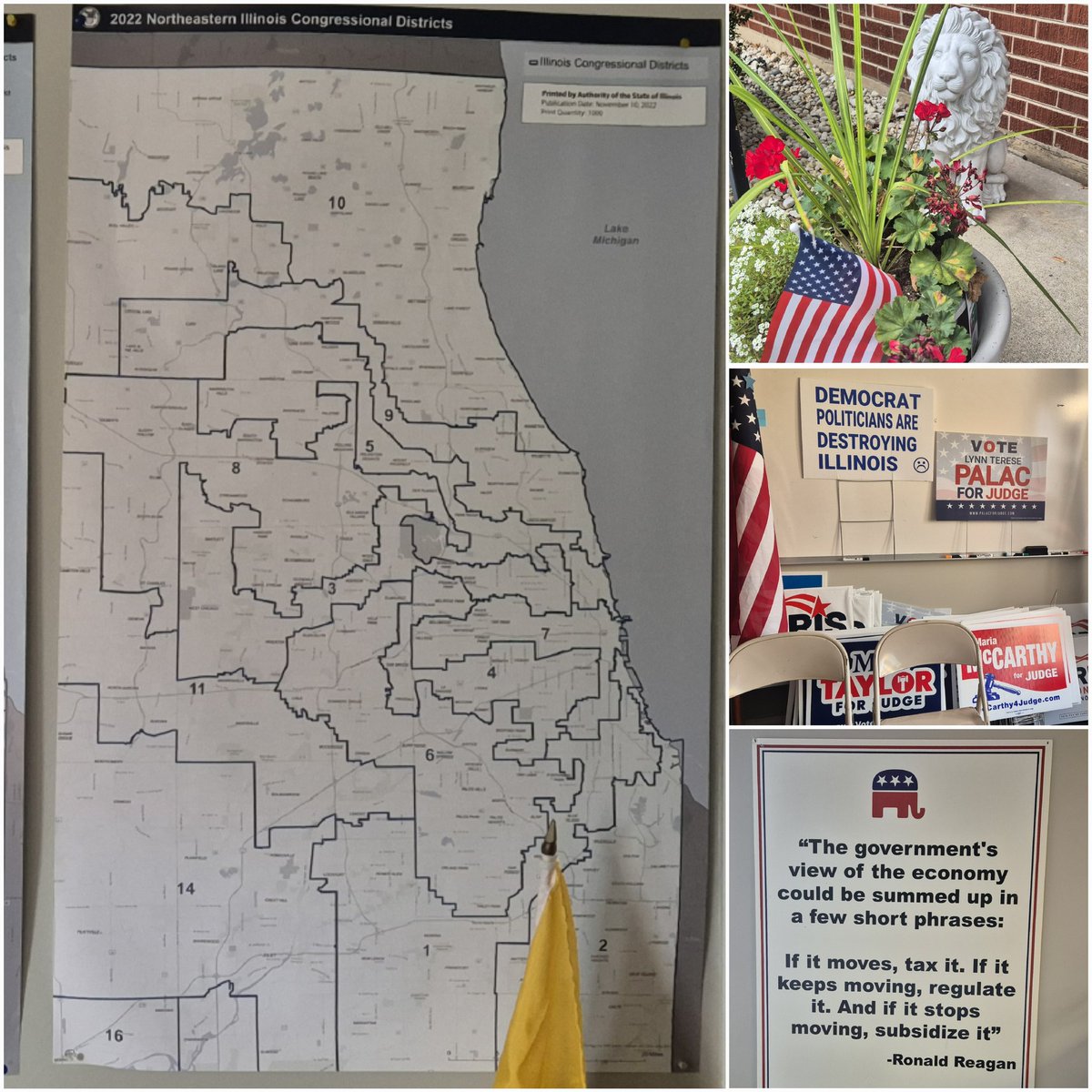 leogund's tweet photo. Dropping by the GOP Campaign HQ in northern Illinois. The election temperature is as high as the hot Chicago summer.🥵🔥🐘

#USApolitik #Harris #Biden #Trump #USPolitics #USAval #USElections #USElection2024 https://t.co/TNVmJwrsR9
