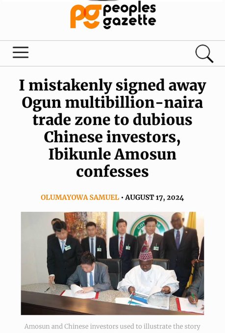 Chimazee22's tweet image. After selling Lagos to Igbos Una governor also signed Ogun out to Chinese 🤣🤣🤣🤣