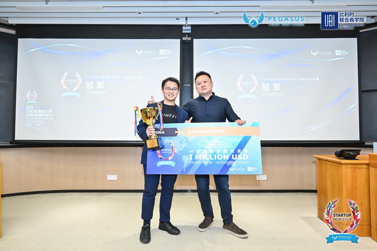 pointfittech's tweet image. Honored to introduce our PF-Sweat Sensing tech at the China Region Final of the @PegasusTech_V  @SWCPTV 2024, bringing home the Champion title and securing our ticket to the Grand Finale in San Francisco this October!!! Super excited for it 💪🎉🥳