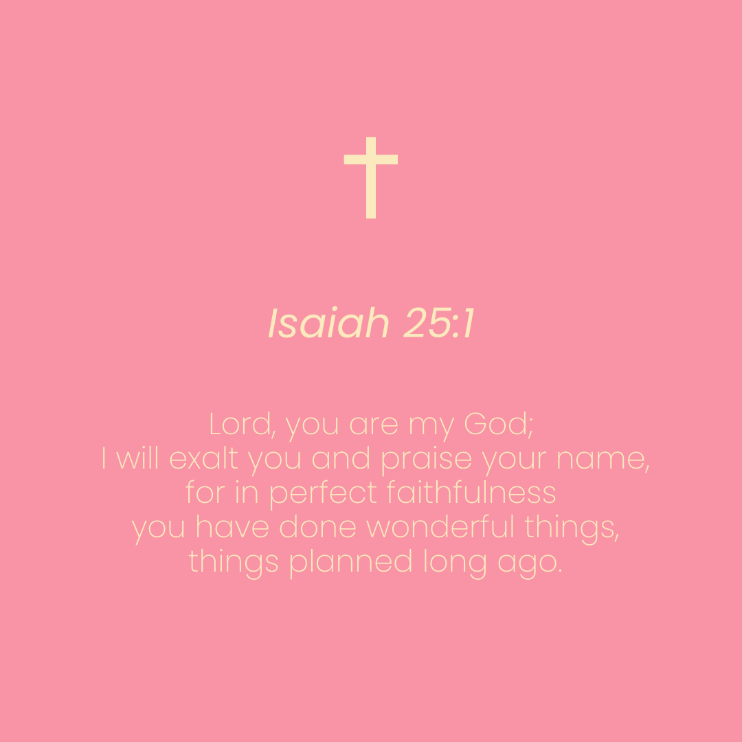 terripearsons's tweet photo. Isaiah 25:1 reminds us of God's unwavering faithfulness and the incredible plans He has for us.
Let's lift His name high and trust in His perfect timing.
#Isaiah25 #faithful #godisfaithful #sunday https://t.co/DhfxOJ1jXc