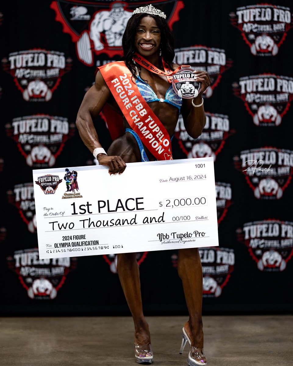 Antrenmancom's tweet photo. Rhea Gayle wins 2024 Tupelo pro in Figure and now Olympia bound https://t.co/DqDfeQ4XWR