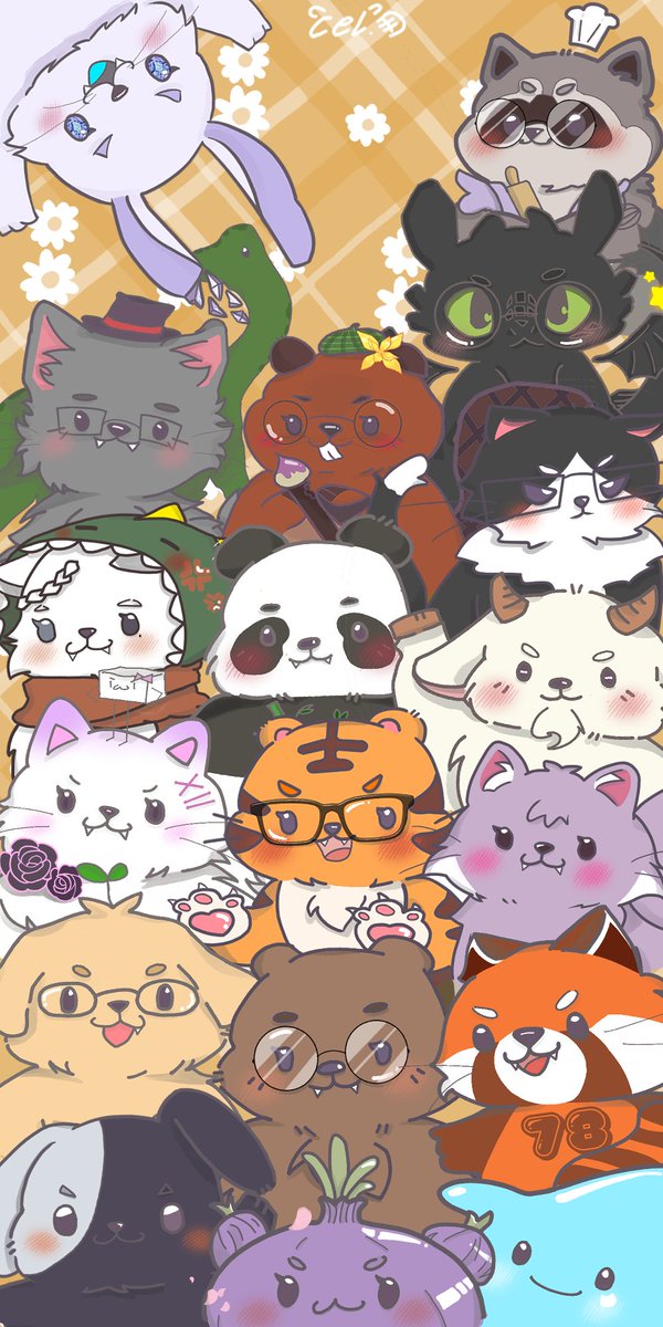 celestenimmm's tweet photo. compilation of frens i drew turned into a phone wallpaper! thankyou for letting me draw all of you! (totally not too lazy to tag) #artenim https://t.co/FUxAssACyj