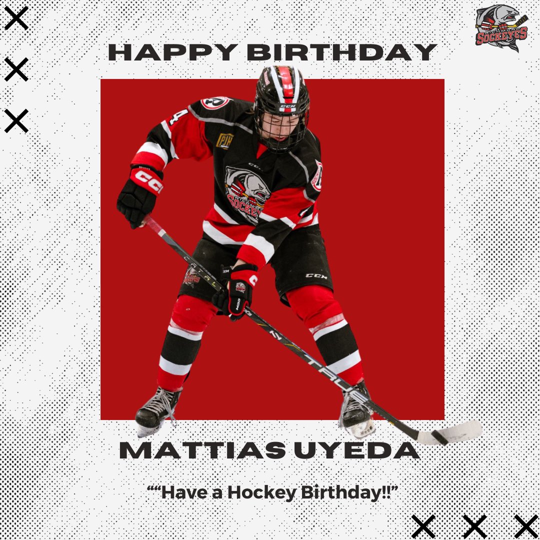 RSockeyes's tweet photo. Join us in wishing Sockeyes #4️⃣, Mattias Uyeda, a Happy Birthday today! 

Happy Birthday Uyi! 🎉

#richmondsockeyes #sockeyebirthday https://t.co/7st4xdsK7s