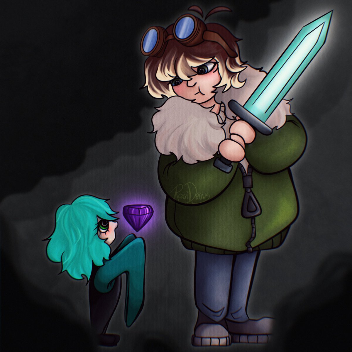 RoxxiDraws's tweet photo. Streamer! Found something!

#tubbofanart #vaulthuntersfanart #vaulthunters #mcyt https://t.co/nWM5Drqlv8
