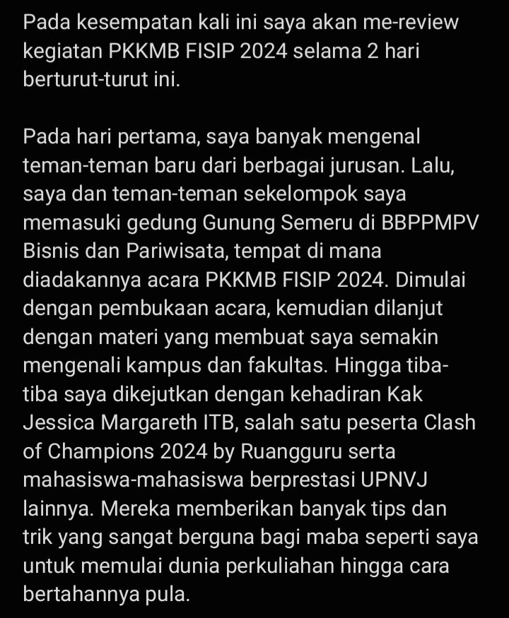 thisisbilaaya's tweet photo. Sugeng dalu, FISIPERS!

Perkenalkan, nama saya Nabila Wijaya. Saya merupakan mahasiswa baru prodi S-1 Ilmu Komunikasi di FISIP di UPNVJ. Nomor Induk Mahasiswa saya adalah 2410411270, dan saya berasal dari Kelompok 7 Hering yang dimentori oleh Kak Alvisha di PKKMB FISIP 2024. https://t.co/lZNCC07UoQ