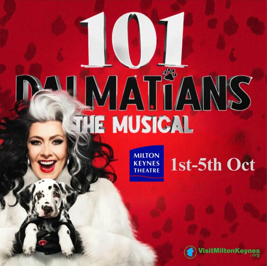 🐾 Tickets Still Available! 🐾

Catch <a href="/msm4rsh/">Kym Marsh</a>  as Cruella De Vil in 101 Dalmatians at <a href="/MKTheatre/">Milton Keynes Theatre</a>  from 1st-5th Oct! Don’t miss this spectacular show—book your tickets now! 🎟️

visitmiltonkeynes.org/event/101-dalm…

atgtickets.com/milton-keynes