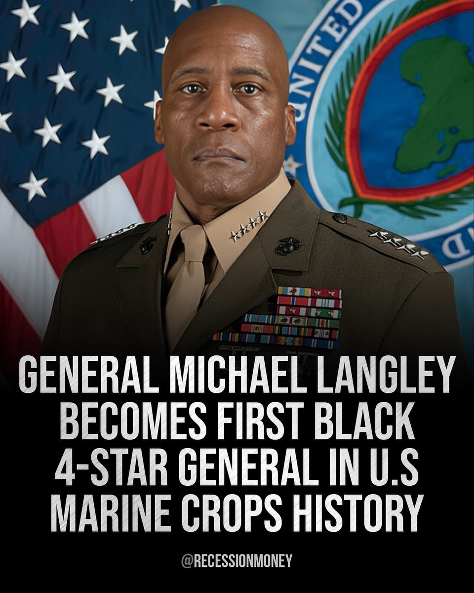 VeteranSupport7's tweet photo. Shreveport, Louisiana, General Michael Langley makes history as the first Black 4-star general in the U.S. Marine Corps.
-
-
#usmarines #michaellangley #4stargeneral #historicmoment #usmilitary #blackhistory #leadership #marinecorps https://t.co/q8wDaXcREA