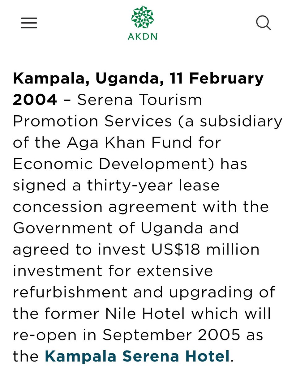 TheMutaD's tweet photo. Peanut 🥜 Colour, the Serena Kampala Hotel and Kampala's copycat culture 

In 2004, when Uganda still worked somewhat effectively, the Nile Hotel International Limited, a wholly GOU owned parastatal, gave a 30-year concession to the AKDN trading as Tourism Promotion Services to establish the Kampala Serena Hotel. The intention was to invest $18m to turn the 85-room facility into a 146 key 5 ⭐ hotel and refurbish the Kampala International Conference Center that had been built by the Idi Amin administration and hosted the 1976 Organisation of African Unity (OAU) Heads of State and Government Meeting.

Eventually, the facility's revamp took some $30.5 million and the rooms ended up being 152, instead. (There was an $8 million revamp in 2016, to celebrate 10 years of the concession, that increased room capacity to 188 rooms when 36 more keys were added).

Jon Cavanagh, undergirded a team from Symbion, the interesting architectural outfit, that was to later wrest almost all business from Ssentoogo & Partners and has had a disproportionate influence, together with FBW, on Kampala's office and institutional built environment.

His team, chose the peanut colour. It wasn't popular and wasn't that commonly asked for according to a friend, who at the time, worked out of Sadolin, the  plant that made the product.

On 12th November 2006, or thereabout, the Aga Khan and M7 opened the facility. The Symbion guys and their team had actually outdone themselves in creating one of the more enchanting (even 20 years later) hotels, in East Africa.

The guys who were making the paint were so overwhelmed by orders over the next 2-3 years that they had to study why there was such a sudden spike in demand for a paint that was at best a filler on the paint catalogue.

The answer, as my friend recounts, was the Kampala Serena Hotel. All of a sudden, every mugaga (rich man) wanted their new apartment block or house for one of their wives painted in coconut. They would tell their builders and painters to use 'that colour like on the Serena'!

Now older and wiser, the fellow who used to work part time at the paint plant while at university, has his own way of looking at that phenomenon.

He says unique for a peacetime city in Africa, Kampala is the only place where money doesn't chase ideas or rather the class with access to capital or whatever little money is left after the '86ers and their cronies have skimmed off the cream, doesn't like nor associate nor consider ideas from what he called the poverty stricken thinking and imaginative classes.

Every other city has a vibe of a thinking class that actually has some spare change. To think/ideate in Uganda, is akin to day-dreaming or committing suicide. 

He postulated that this made many people in this city, to conform, hence the French Cut houses, that served little utility in the mid-90s to late 90s. The pitched, clay-roofs, still little utility, of the early to mid 2000s, the garish bathroom tiles on patios and shades and walls of the quickly forgotten 2006-2010 era, and now, the strip malls that everyone with money is building in Kyanja+Kisaasi+Kabalagala or any suburb worth its name.

He had no kind words for the 320 plus "arcades" or "malls" in downtown Kampala that are barely distinguishable from each other in their architectural ugliness, and now, have mostly lost utility, less than 10 years after most were built, as the mass exodus to the strip malls in the suburbs continues unabated.

He was smoking and drinking whisky at the same time and muttering curses with the word peanut interspersed, when I left him.

Gave our whole informal discussion group at Ozahi and X-Arena (one of the better curated hanging places) in Ntinda, something to ponder.

How do we make ideas and capital get to each other? Are our ideas and ideation so off they can't attract capital? Is this unique to Kampala, alone?

Serena gave us peanut as a color and not food as some knew it, are Strip Malls the new peanut colour?