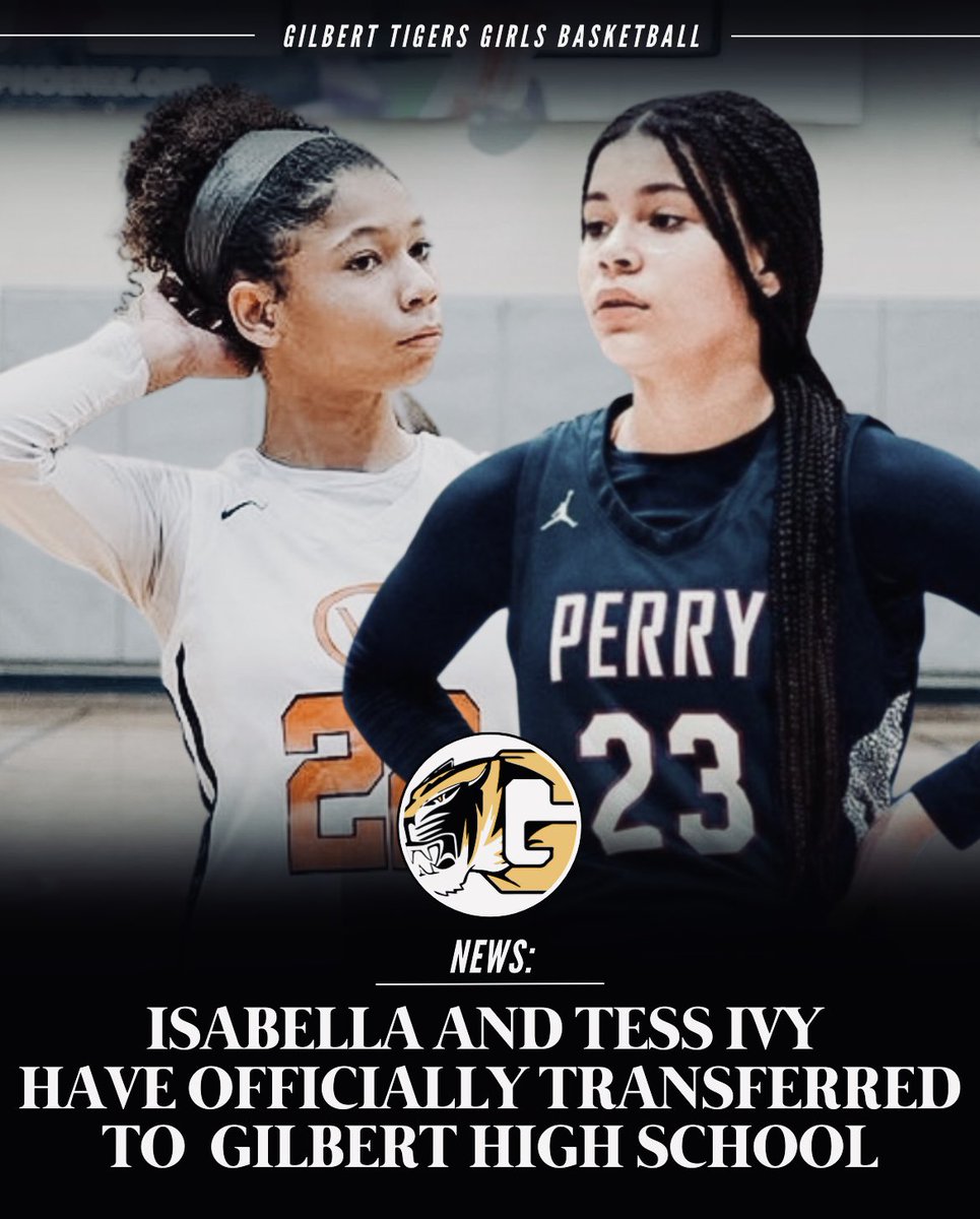 🏀📰Isabella and Tess Ivy (2025/2028) have made their transfer official and will begin classes at Gilbert beginning tomorrow.

Their move to Gilbert solidifies an already very promising backcourt for the Tigers in 2024 and beyond.

Source: <a href="/az101hoops/">101 Hoops</a>