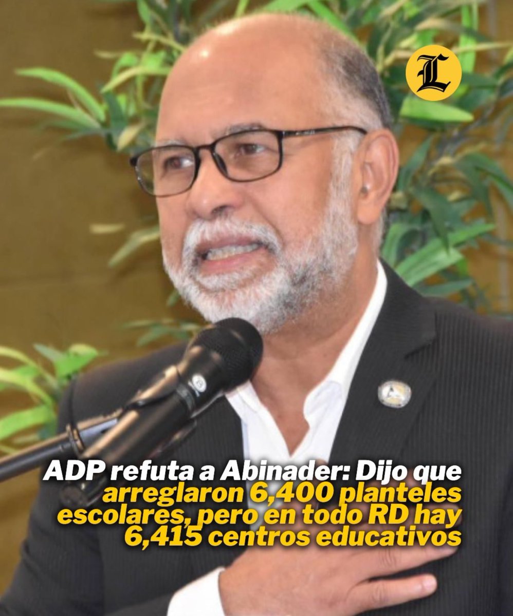 Alguien aquí está mintiendo entonces, o tal vez le dieron datos erróneos a nuestro señor presidente <a href="/luisabinader/">Luis Abinader</a> , o la ADP está equivocada. 

¿Se arreglaron los 6,400 planteles escolares ? ¿Si o no? 

¿Qué dice el pueblo?