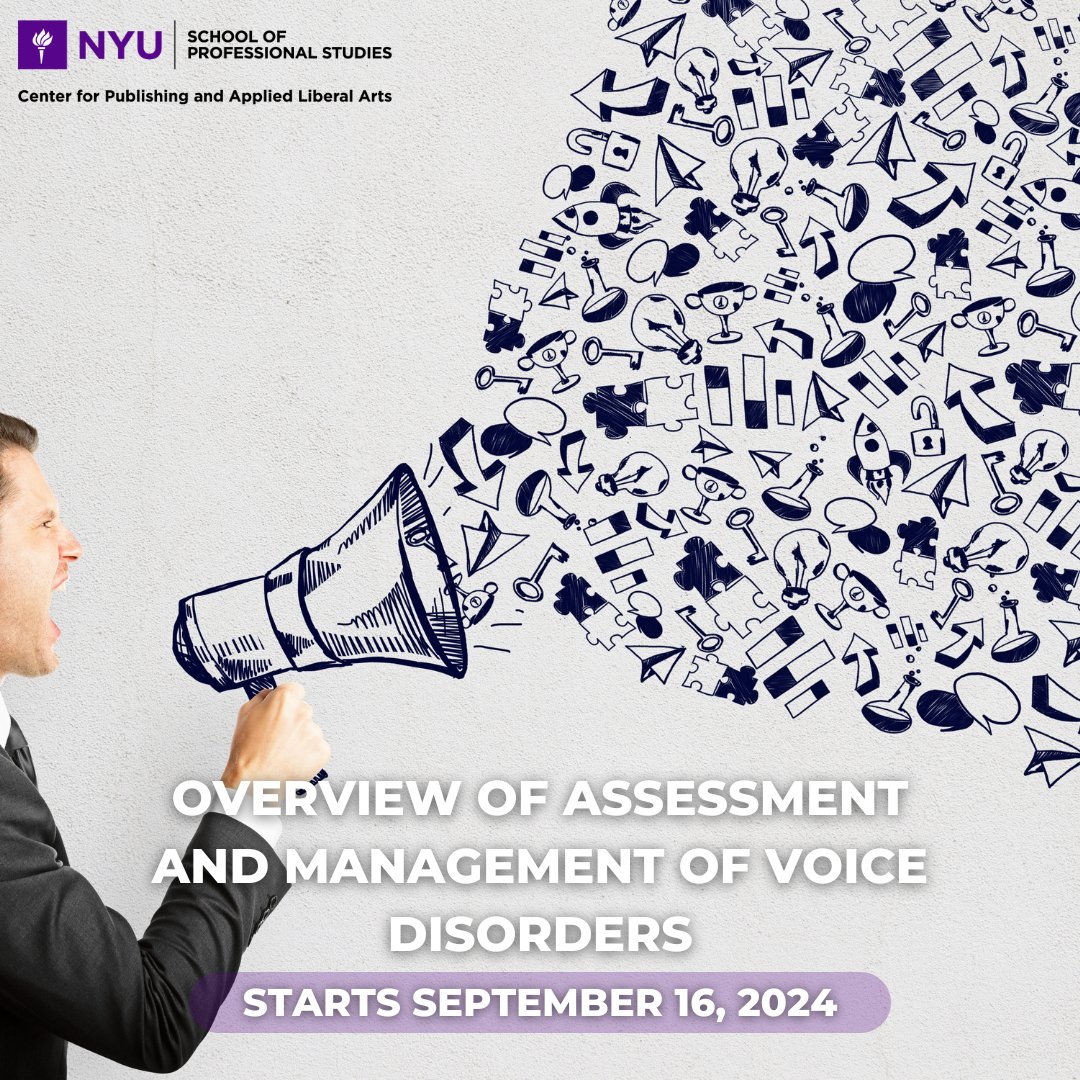 NYU SPS_pwmce (@nyusps_pwmce) on Twitter photo Safeguard voices with our course on voice disorders! 🎤 Learn about causes, treatments, and healthy practices. Perfect for vocologists and voice care enthusiasts.
Check thread below for registration!
#NYU #NYUSPS #WeAreSPS #NYU #NYUSPS #WeAreSPS #VocalHealth 
<a href="/Jennymcphee/">Jenny McPhee</a> Safeguard voices with our course on voice disorders! 🎤 Learn about causes, treatments, and healthy practices. Perfect for vocologists and voice care enthusiasts.
Check thread below for registration!
#NYU #NYUSPS #WeAreSPS #NYU #NYUSPS #WeAreSPS #VocalHealth 
<a href="/Jennymcphee/">Jenny McPhee</a>