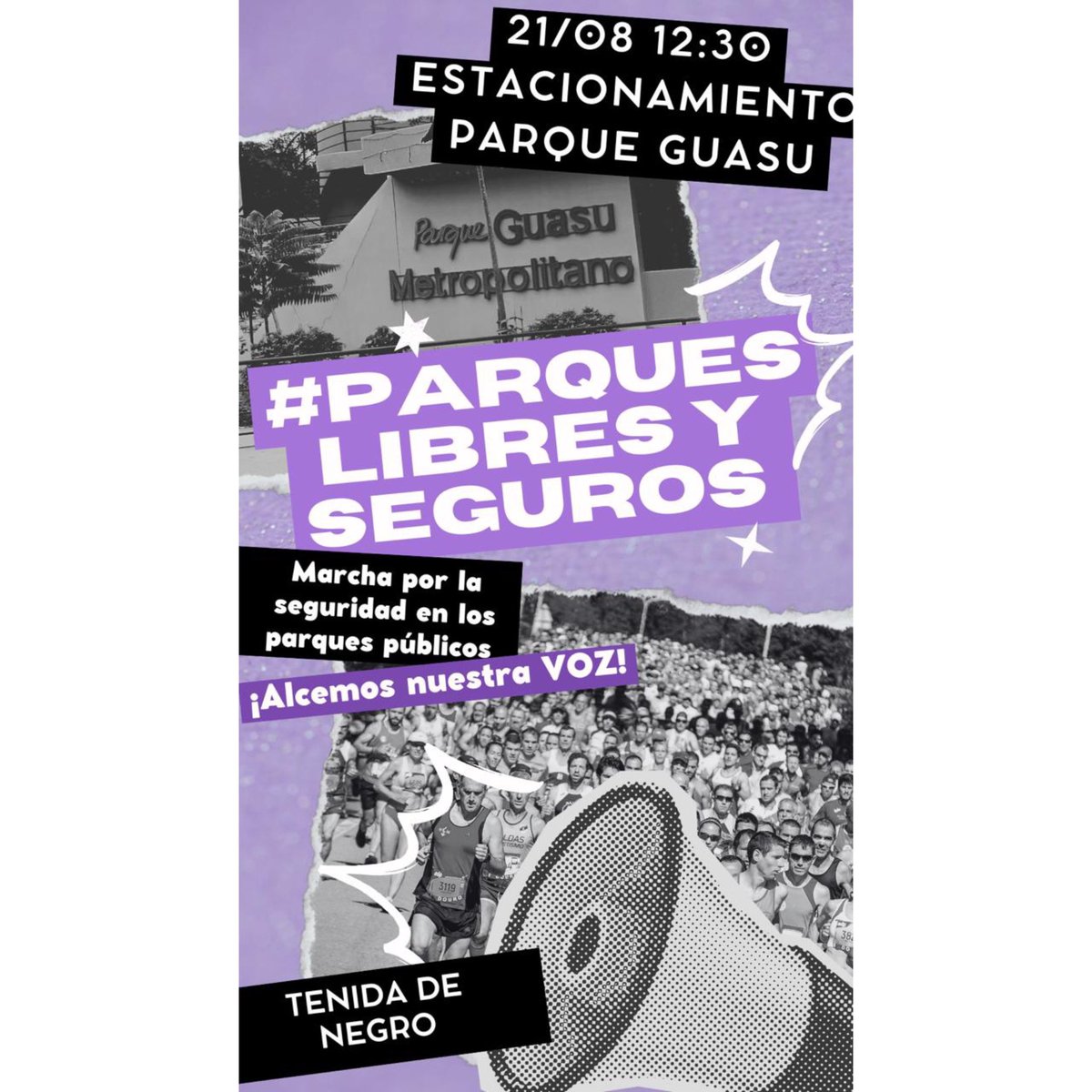 greentourevista's tweet photo. Un ataque violento en el Parque Guasú no debe quedar en el silencio. Este miércoles 21 de agosto, a las 12:30 hs, nos reunimos en el estacionamiento del Guasú Metropolitano para alzar nuestras voces y exigir seguridad en los parques públicos. No permitamos que la inseguridad nos robe la libertad de disfrutar de nuestros espacios. 

¡Únete a la marcha y muestra tu apoyo vistiéndote de negro en señal de duelo por la inseguridad!
#LibresYSeguros #MarchaPorLaSeguridad #NoMásViolencia #ParquesSeguros
