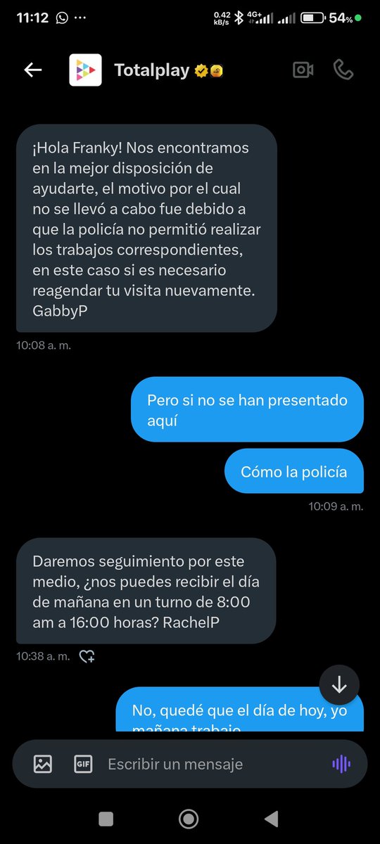 frankjav1969's tweet photo. @totalplaymx @Profeco, de verdad que soy una reverenda mamada, el día viernes me agendan una cita para hacer el cambio de domicilio y solicitó que si me pueden reagendar , porque no puedo, me solicitan que día requiera la cita, le s comento que el día domingo, y ahora que no https://t.co/7LCva4Lzm5
