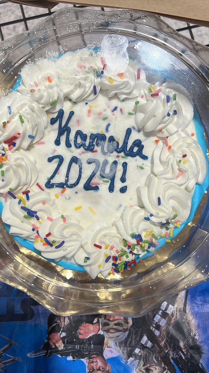 In Huntsville, Alabama.Bought a cake for my potluck today.  When asked what I wanted on my cake, I got a big smile and “I got you”  When handed the cake and another one looked at it, we high-fived.