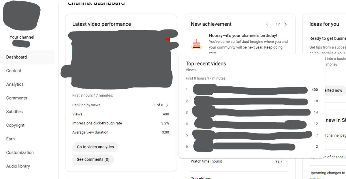 rale998's tweet photo. This is clear proof that in YouTube automation everything is about CONSISTENCY. You have to stay consistent with your uploads. As you can see, my videos would start getting views 1 or 2 days after they're published. Today's video got over 400 views after only 8 hours. https://t.co/Rgx5ZYmnZw