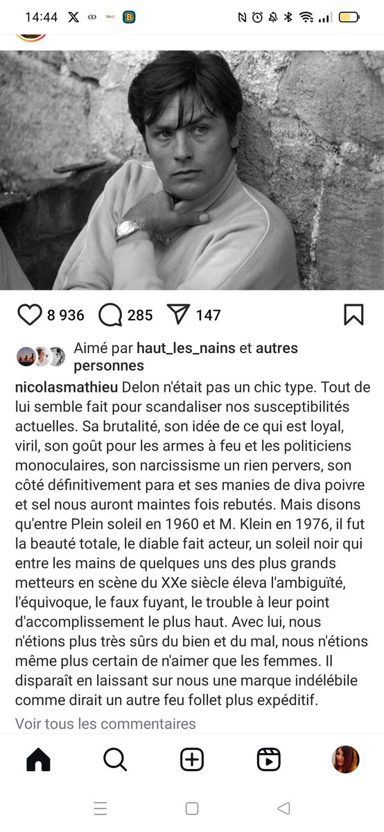 Voilà. #AlainDelon by Nicolas Mathieu.