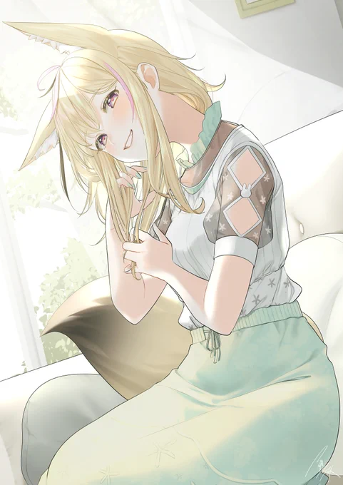 「なぁーに見てんの??」#尾丸ポルカ4周年 #絵まる 
