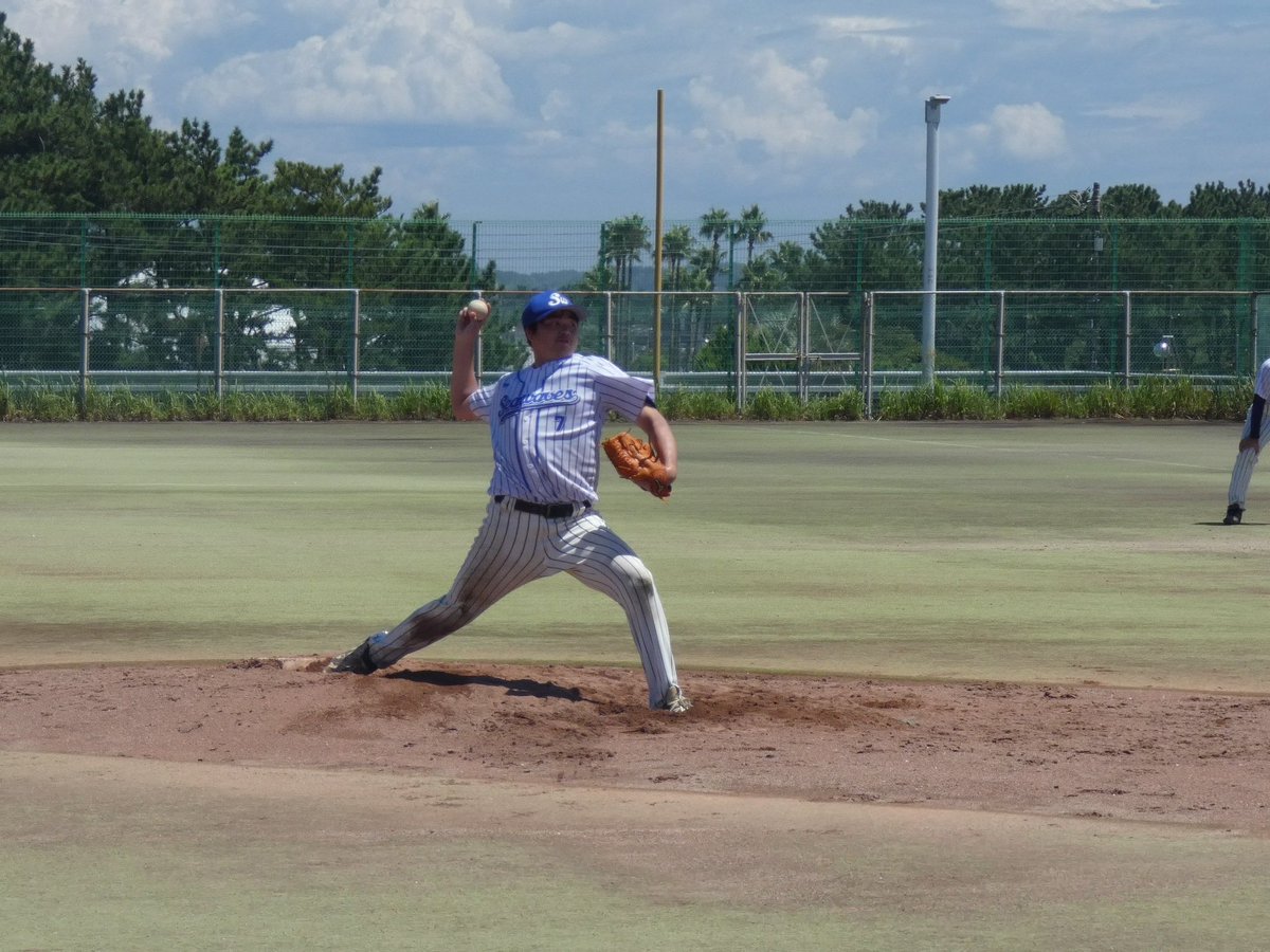 Seawaves_PR's tweet photo. 【活動報告】
8月17日(土)藤沢スティンガー様と今季二度目の強化試合をさせていただきました。炎天下な試合となりました、。
結果:5-11 ✕

背番号23今関選手今季1号本塁打🌟
今関選手say｢球場が狭くて助かった｣

※7吉田 18中村 1佐野 23今関
 #草野球  #軟式野球 https://t.co/18CGb42yPQ