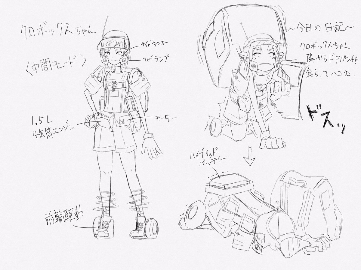 あばら(後部座席ドア)をどつかれて悶絶するクロボックスちゃん( ˘ω˘ ) 