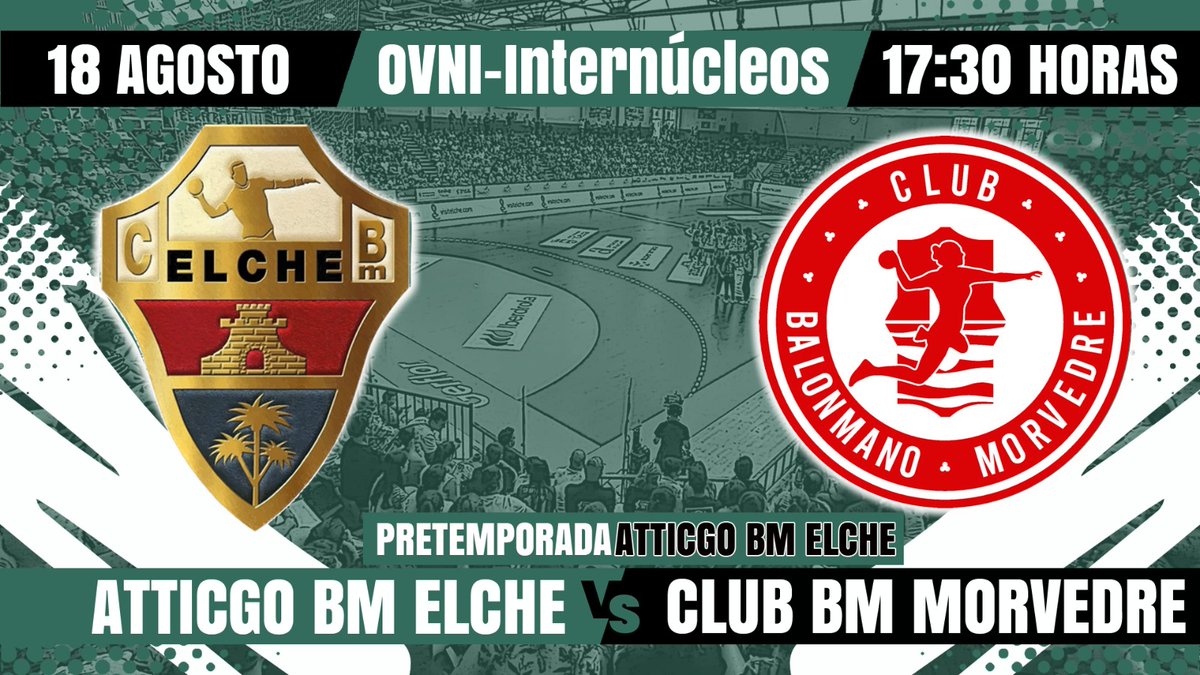 cbm_elche's tweet photo. 🙋🏻‍♀️🙋🏻‍♂️ ¡No te pierdas nuestro tercer partido #AtticgoBMElche de pretemporada contra @BMMorvedre!

📺 TV | Sigue desde las 17:30 horas en directo aquí https://t.co/1TvZWPc80u la final del #GTHCV24 en Puerto Sagunto. https://t.co/i8h9ewf8S3