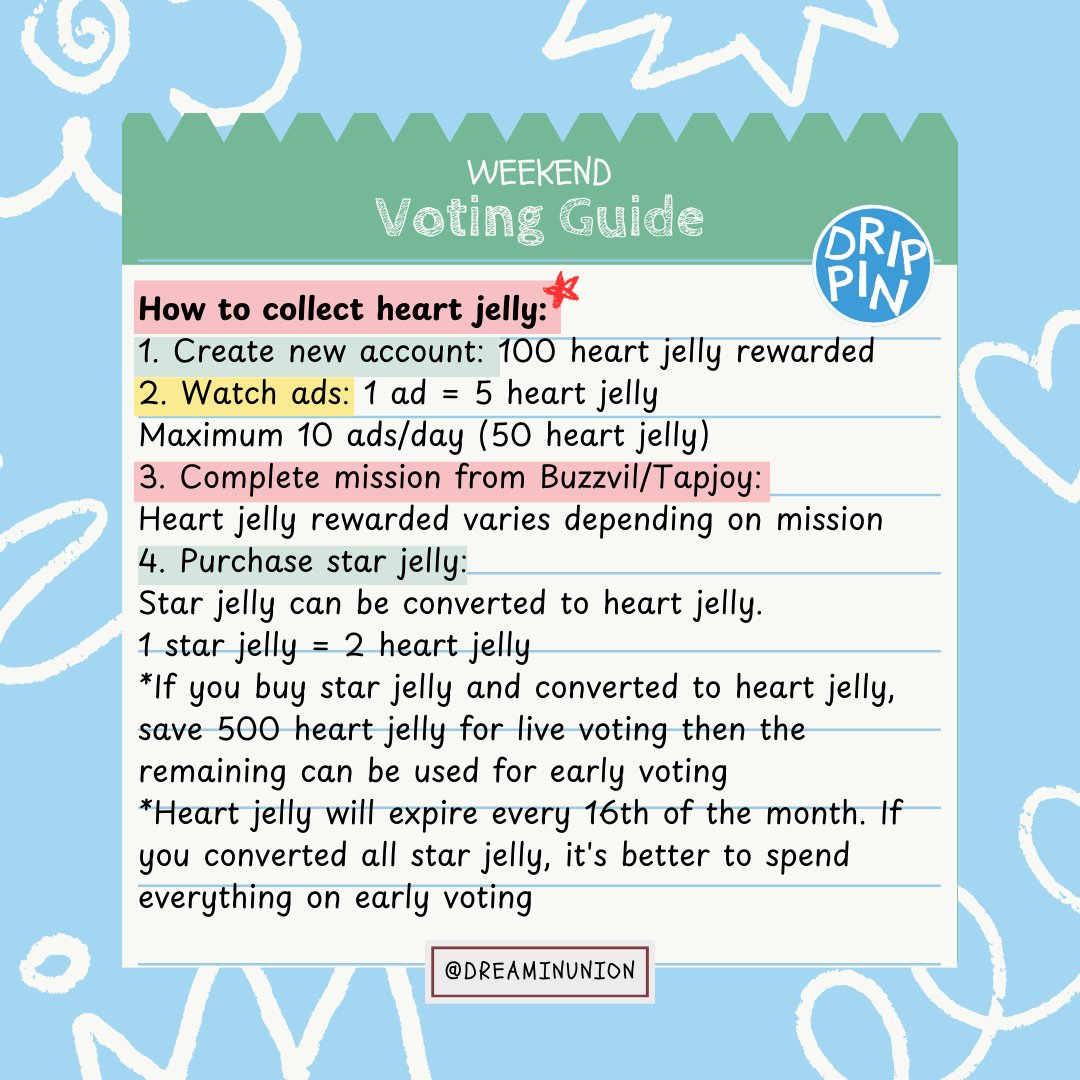[📢]  WEEKEND VOTING GUIDE

Hello, DREAMIN! Here is what you should know about voting on⭐🪐. 

Refer to the link below for better explanation!
🔗 drippinguides.carrd.co/#starplanet 

#DRIPPIN #드리핀 <a href="/DRIPPIN/">DRIPPIN</a>