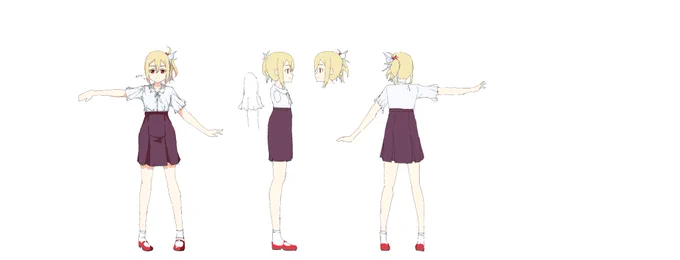 アニメ作成用の必要最低限の色・設定ラフすっごい雑いけど誰かの参考になれば1つ目 