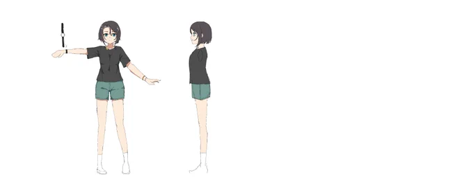 アニメ作成用の必要最低限の色・設定ラフすっごい雑いけど誰かの参考になれば1つ目 