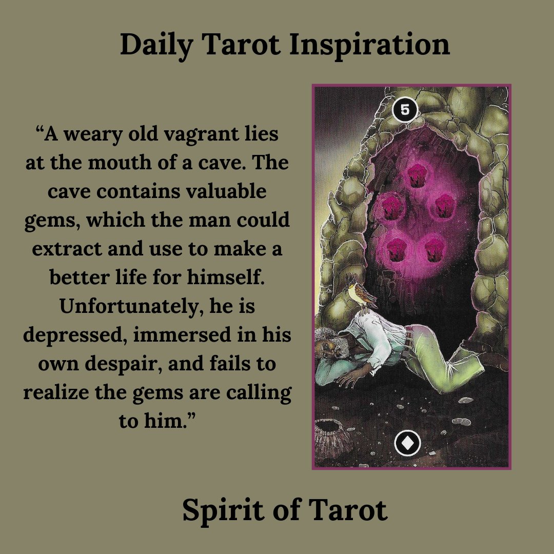 Spirit_of_Tarot's tweet photo. The 5 of Pentacles has an important message! Don't give up. Don't ever give up. What you seek is closer than you think. #dailytarot #tarotinspirations #5ofpentacles https://t.co/kuWpobnuVz https://t.co/ufTNP5oEF4