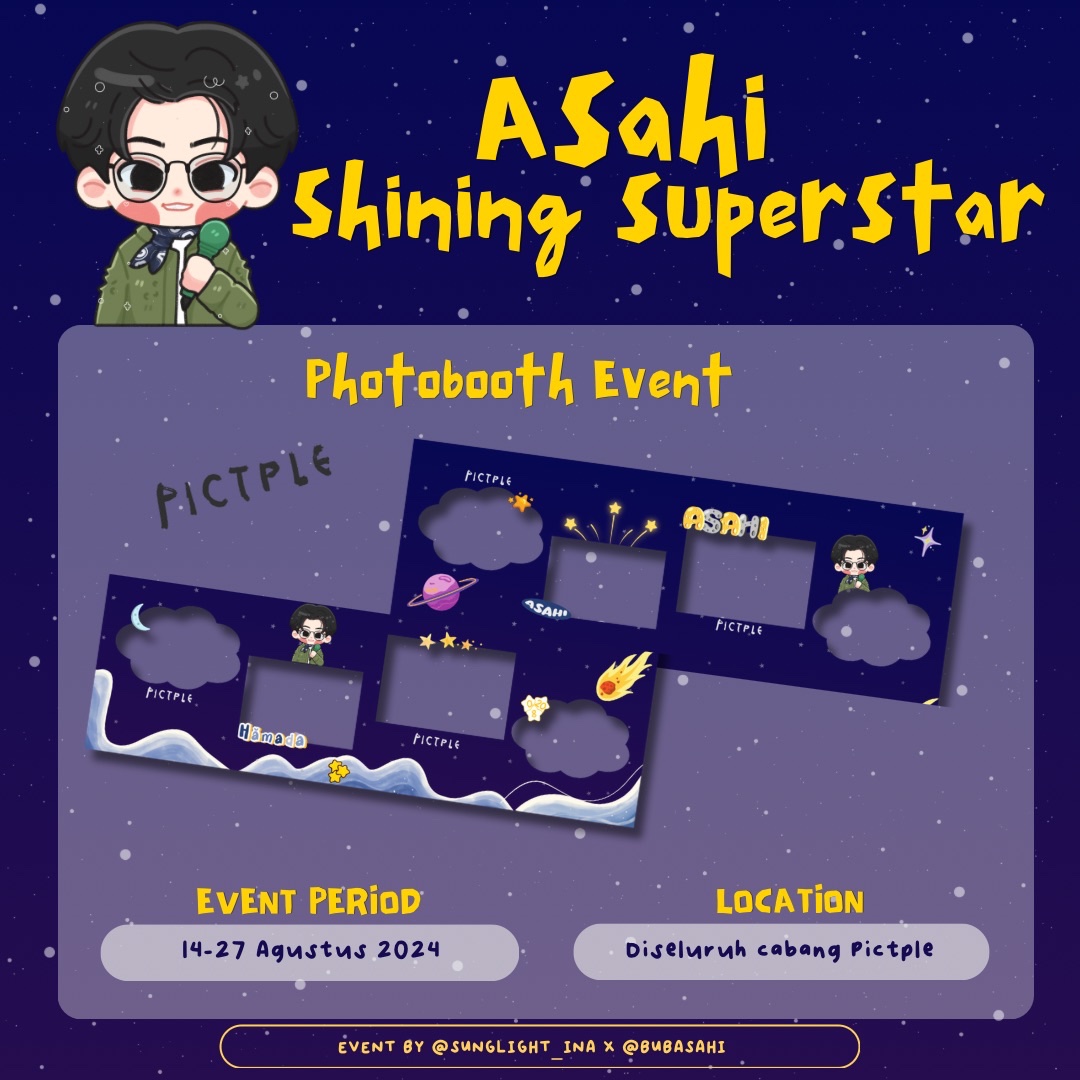 sunlight_ina's tweet photo. ⋆.˚✮ 𝐀𝐬𝐚𝐡𝐢 𝐒𝐡𝐢𝐧𝐢𝐧𝐠 𝐒𝐮𝐩𝐞𝐫𝐬𝐭𝐚𝐫 ✮˚.⋆
  
𓍼ᴘʜᴏᴛᴏʙᴏᴏᴛʜ ᴇᴠᴇɴᴛ ꜱᴘᴇᴄɪᴀʟ ᴀꜱᴀʜɪ’ꜱ ᴅᴀʏ ʙʏ @sunlight_ina x @bubasahii

🗓️ 14 - 27 August
📌 @Pictple_

Let’s celebrate our Asahi’s bday and kindly tag us if you use this frame🤍

#아사히 #TREASURE https://t.co/eMpNeqZiRc