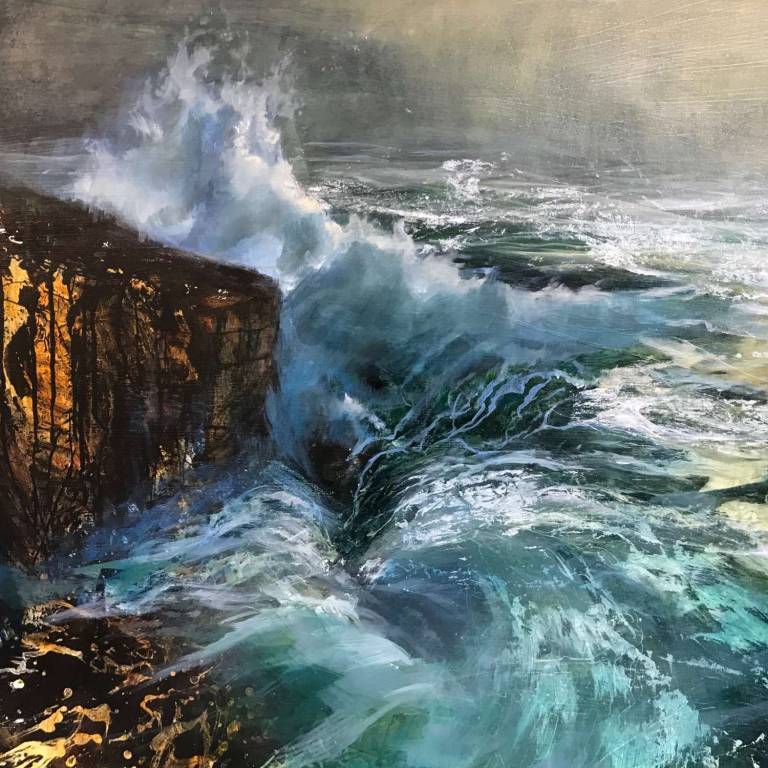 Beth Robertson Fiddes, contemporary land and seascapes painter whose work captures the wild nature of the Scottish highlands and Western Isles #WomensArt