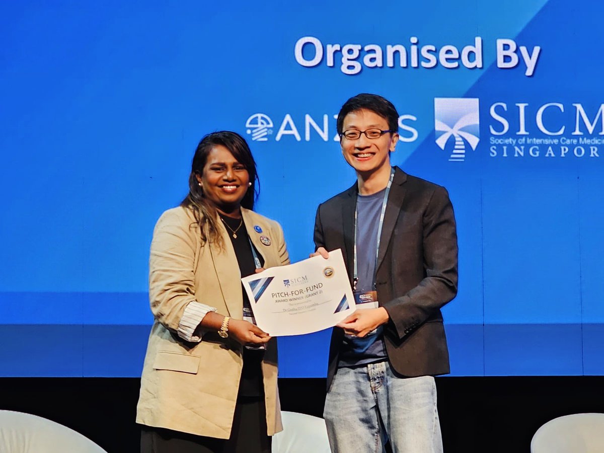 PtGeetha's tweet photo. Thrilled to have won the #SICM pitch for fund at #APICS2024. Exciting work to be done in management of #PICS. Placing #AHP out there in the realm of #icurehab research work! https://t.co/26YbSa74Ch