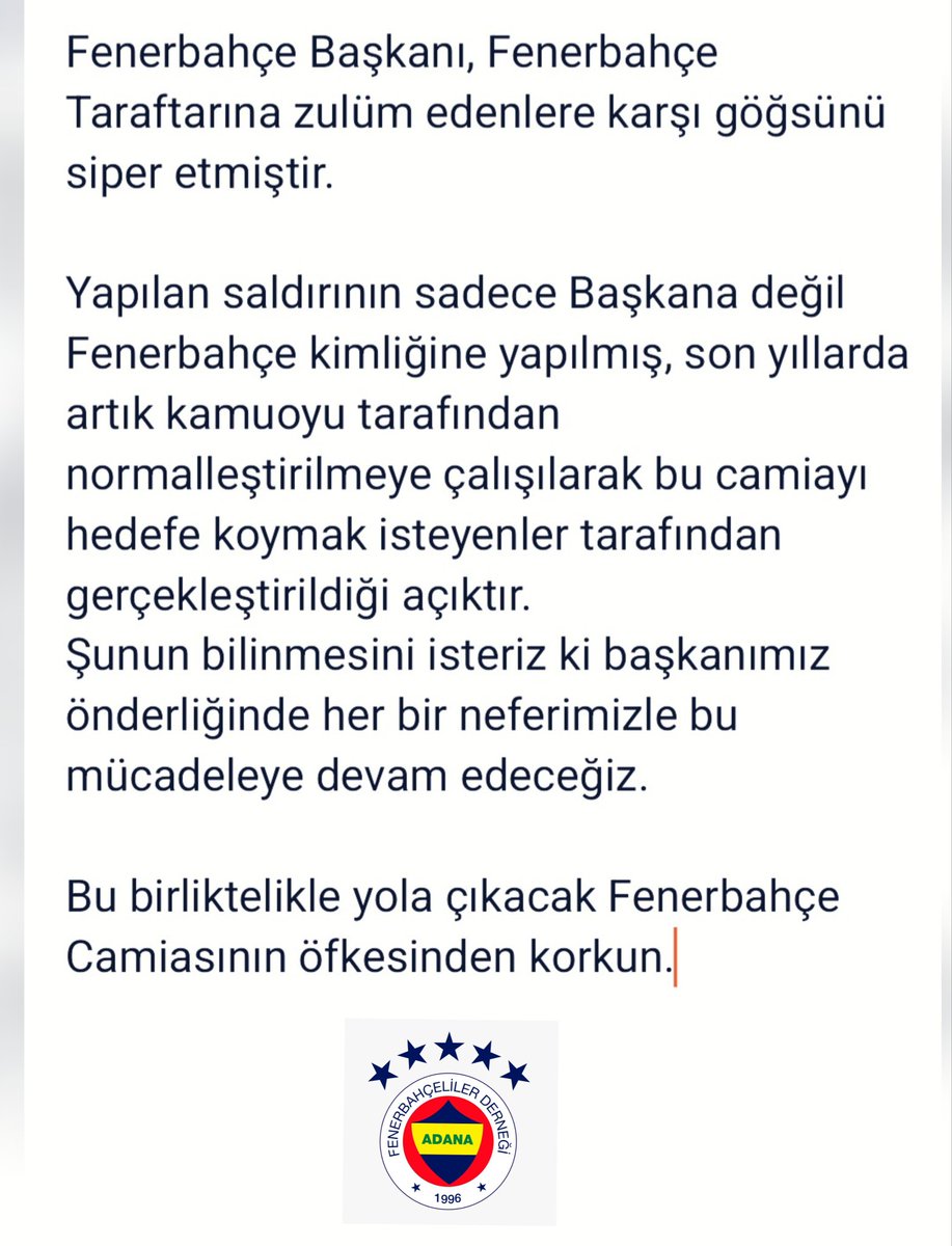 #YanındayızFenerbahçem