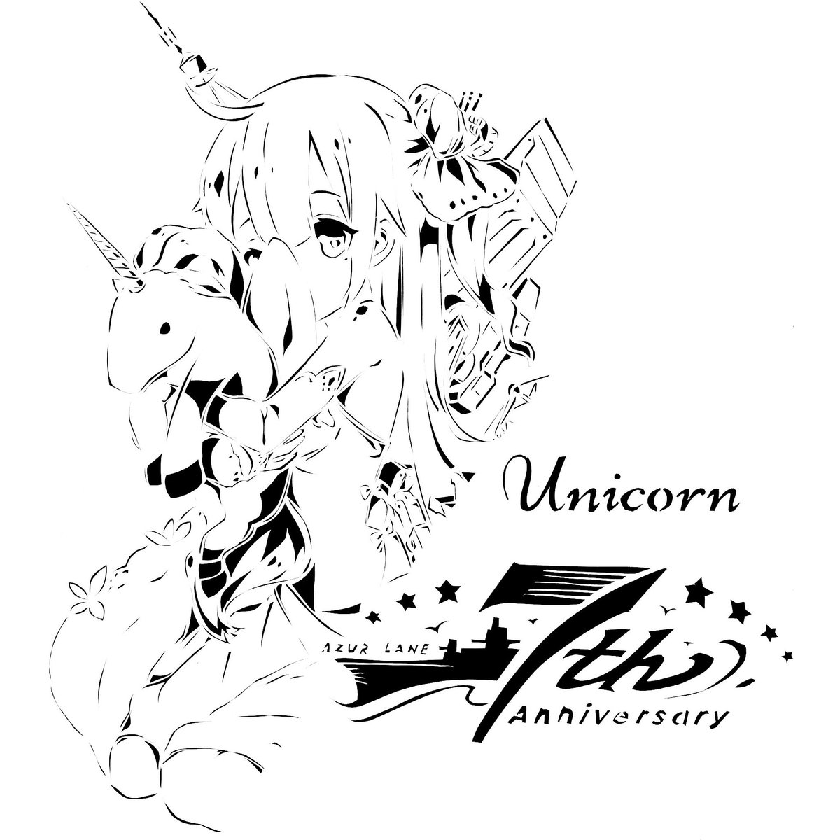 N9R_009's tweet photo. アズレン7周年おめでとうございます！！🎉🎉

今年はユニコーン🦄を切り絵にしました！

#アズレン7周年アート
@azurlane_staff https://t.co/bAOrjHZ4tt