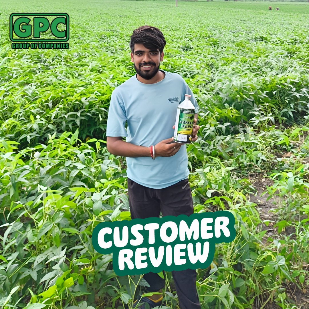 GPC_group_'s tweet photo. 😊 A Happy farmer who used our Raftaar Super Insecticide on their soybean crop had an amazing Result!
Seeing how happy our products make our customers is the best feeling ever. Your success is our success. Thank you for your kind words and for being a part of the GPC family! https://t.co/N703L2e9sd
