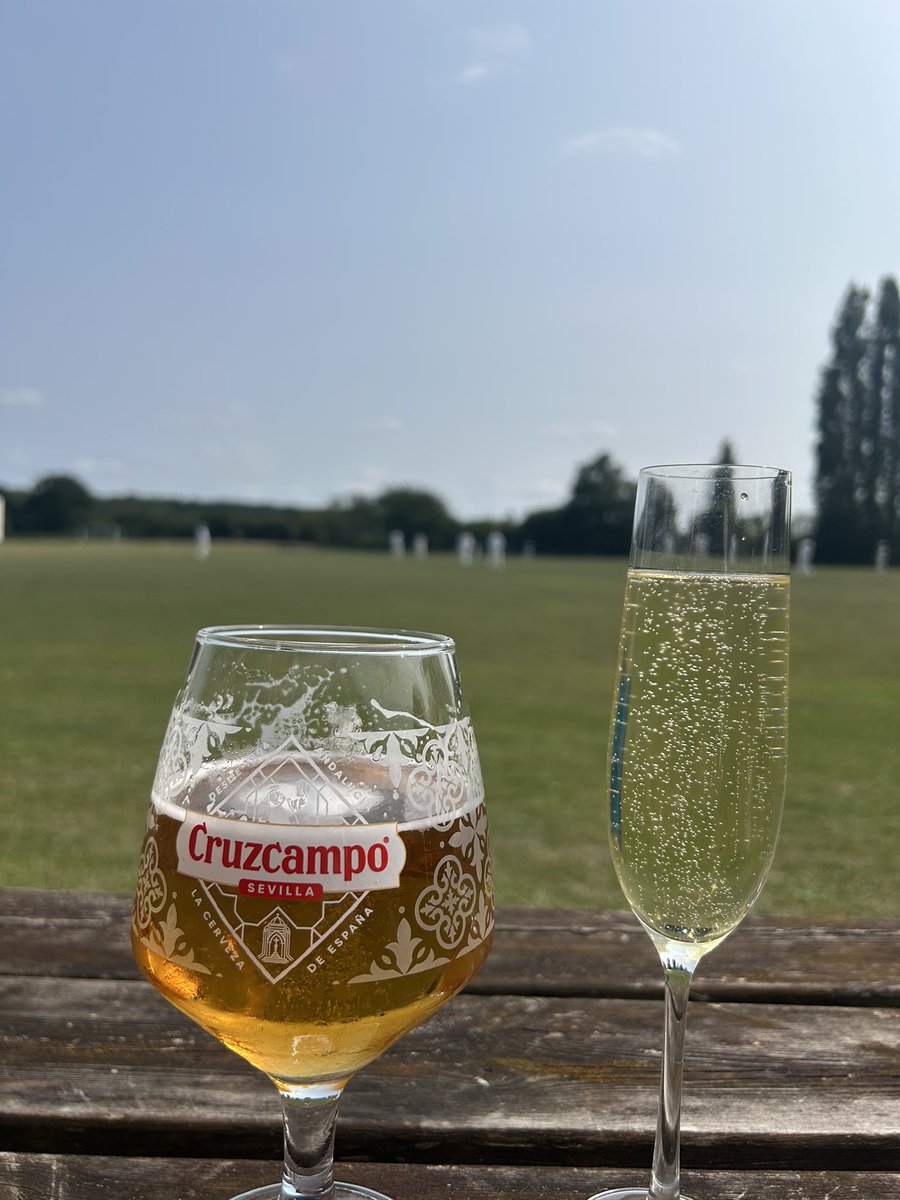 Ockhamcc's tweet photo. Sunday cricket just got better at Ockham with @Cruzcampo now on draft 
#cruzcampo #sundaycricket #villagecricket https://t.co/PpTbKfRtxn