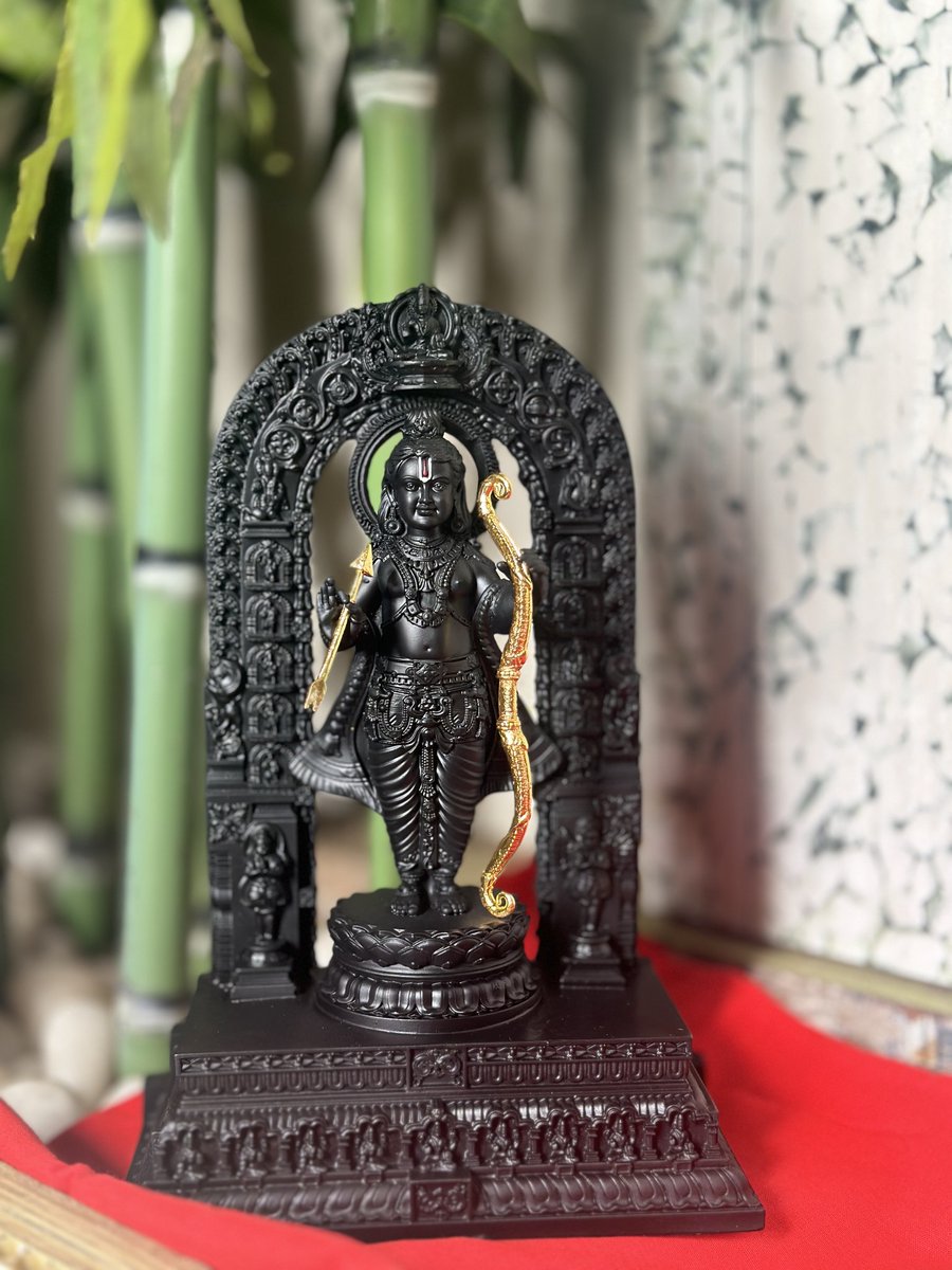 SaffronSunanda's tweet photo. Finally 'Mere Ghar Ram Aaye hain' 🧡

I ordered a replica of Sri Ram Ji's Idol like one in Ram Mandir, Ayodhya ji.

It's so fascinating and mesmerizing.

I will suggest every Ram Bhakt to buy it as a momento of love and Hindutva 🧡

Best part: When I confirmed the order, the online store person called me and said , "I hope you will not sell this idol. We make this idol only on order and we do not make it in bulk because this idol is only for Ram bhakts and not for traders. Please do not sell it."

That was such a pious thought.

Jai Shree Ram 🙏
