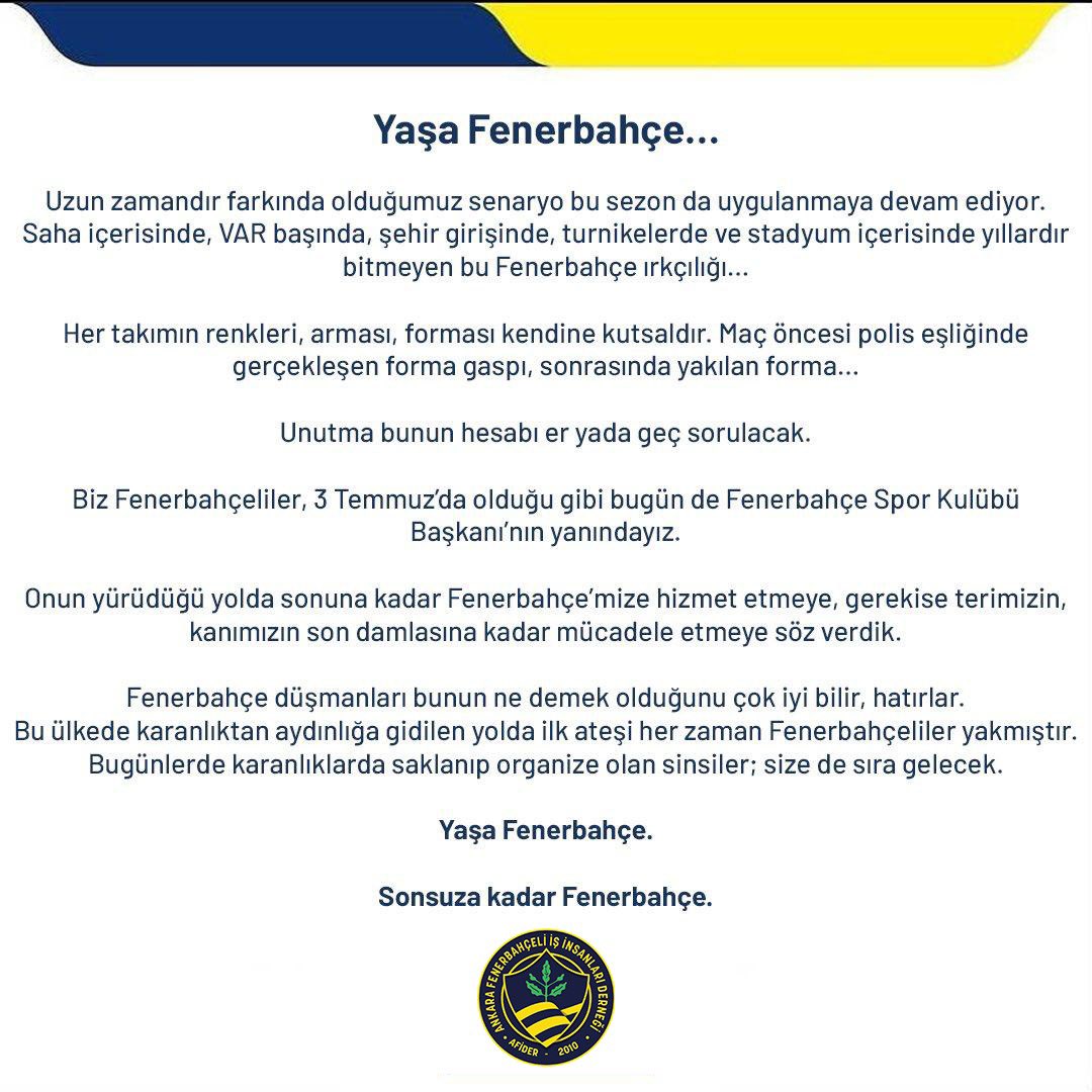 #YanındayızFenerbahçem <a href="/Fenerbahce/">Fenerbahçe SK</a> @fbskdernekler