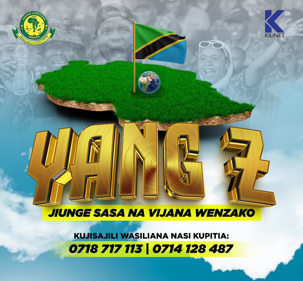 YoungAfricansSC's tweet photo. 𝐘𝐀𝐍𝐆 𝐙̌🔰🙌🏽

JUNGE SASA NA VIJANA WENZAKO🌍👊🏽

Vigezo ni [Umri/Miaka 20-35]… Lipa Ada Yako ya mwaka ya 29,000 Uwe Tayari kwa Uzinduzi wa Kihistoria ndani ya YATCH🛥️🙌🏽

Namba zetu za kuzipitia kupata Maelekezo na kukamilisha Usajili ni: 
+255 718 717 113
+255 714 128 487
+255 65 611 4196

#TimuYaWananchi 
#DaimaMbeleNyumaMwiko