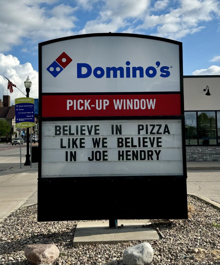 joehendry's tweet image. Domino’s Believes 👏 👏