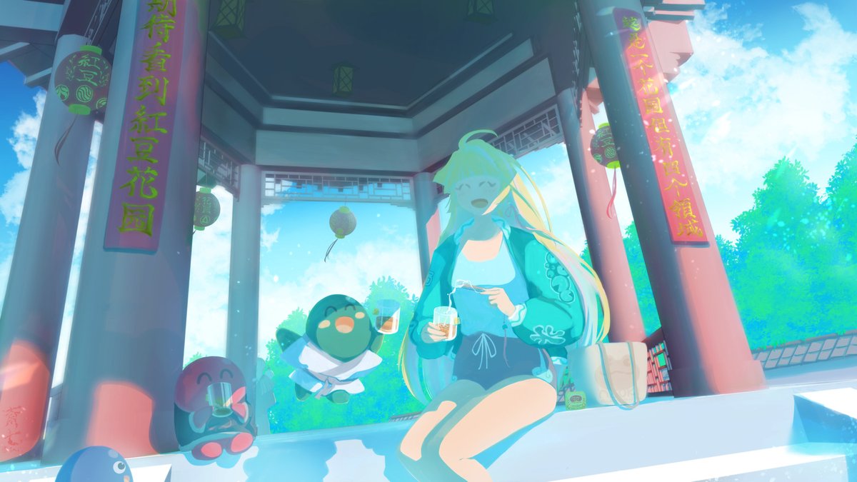 petit tea time☕️🫘

On hot days, take a short break at the gazebo. She brought her favorite tea bags. Let's all have a small tea party!

My submission for #MizukiArtContest !
full size, drawing notes⬇️
<a href="/Azuki/">Azuki</a> <a href="/arbitrum/">Arbitrum</a> <a href="/ThankArbitrum/">Thank ARB</a>