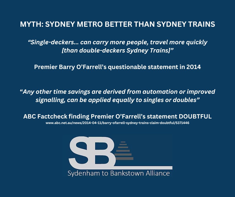 sydbankalliance's tweet photo. Single-decker v double-decker trains: Barry O'Farrell's claim doubtful
https://t.co/PSNfZpFEr0

#SydneyMetro https://t.co/CTbJLI6RgE