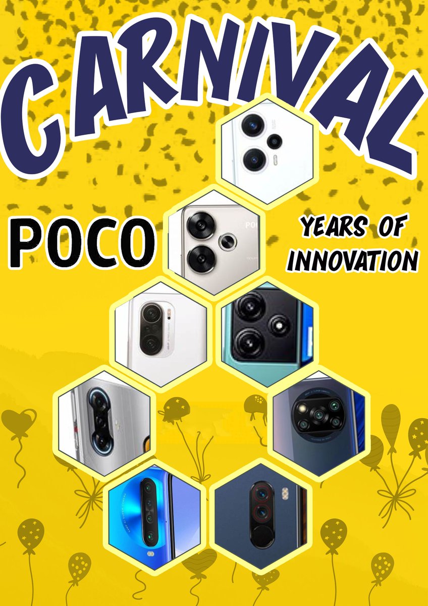 ArpitNahiMila's tweet photo. @POCOGlobal This is my entry for the #POCOF6 #POCOCarnivalLogoDesign #POCOCarnival #GetSetWin
@POCOGlobal
The six-sided hexagons arranged into the digit 6 have camera modules of some of the most iconic and identifiable POCO Phones.
Here's to many more years of success. Happy 6, POCO. https://t.co/zJk5efG5Sd
