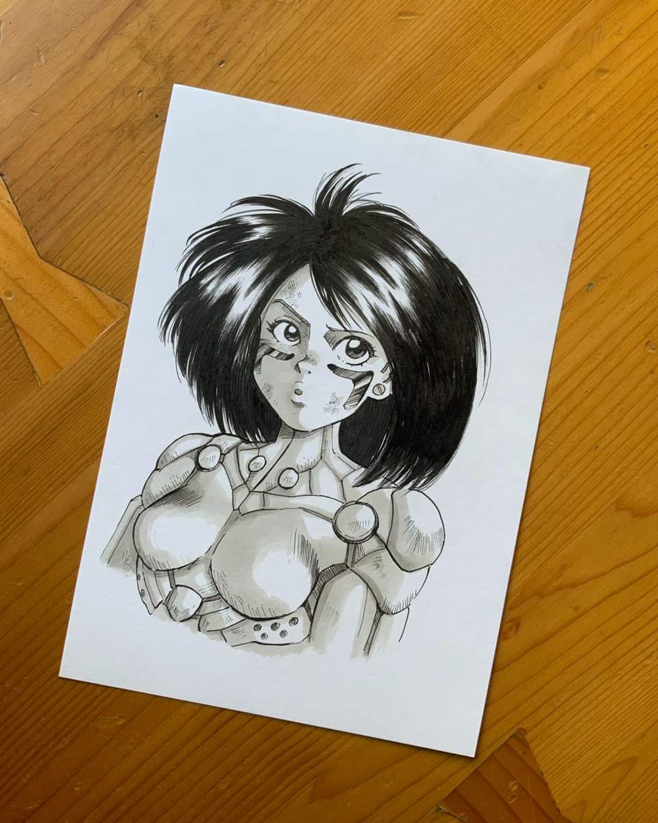 DragonBof's tweet photo. ✒️Encargo en tradicional a tinta!
Lo que he disfrutado haciendo ese pelo no me lo quita nadie!
Muchas gracias Natalia por la confianza!
#gunnm #anime #manga #fanart #alita https://t.co/087OWvC74y