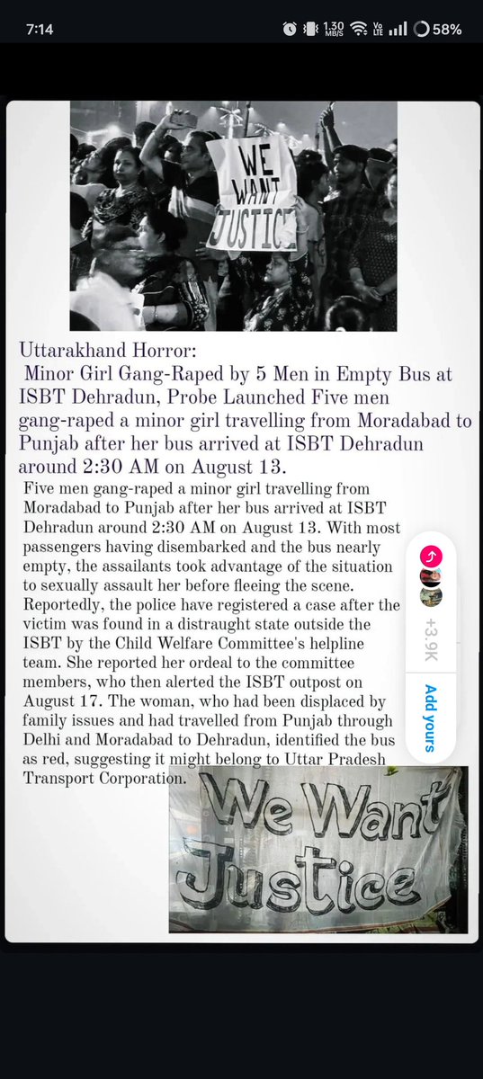 imshrinkz's tweet photo. Another rape, another state. Is this a sick competition?
Every corner of our nation is a battleground for women.
#StopRape #IndiaAgainstRape #JusticeForMoumita
#kolkatahorror #uttarakhandhorror https://t.co/GfPwit9ano