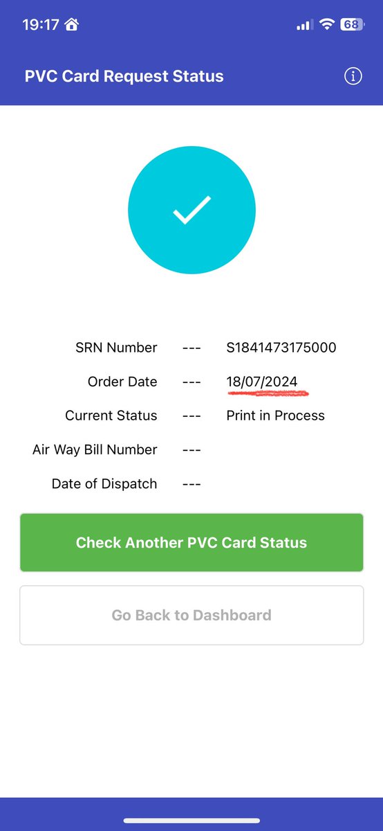 NeerajMundada's tweet photo. @UIDAI 

It’s month now since I ordered card. Please assist on this https://t.co/QKa5BsuQgX